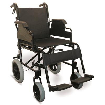 #JL910LABJ – 31 lbs. Fashionable Transport Wheelchair With Flip Back Armrests & Detachable Footrests, 8 PU Front Casters & 12 Rear Wheels With MAG Hubs & PU Tires