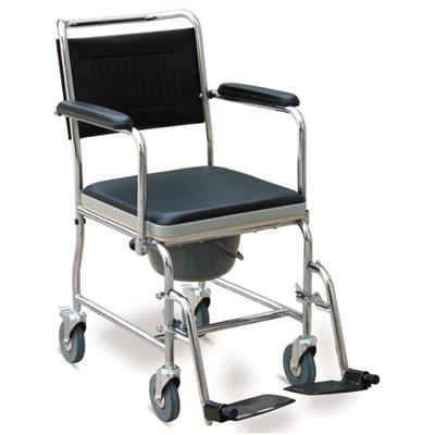 #JL6920 – Commode Wheelchair With Flip Down Armrests & Detachable Footrests