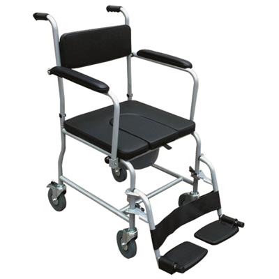 #JL6923 – Commode Wheelchair With Flip Down Armrests & Detachable Footrests