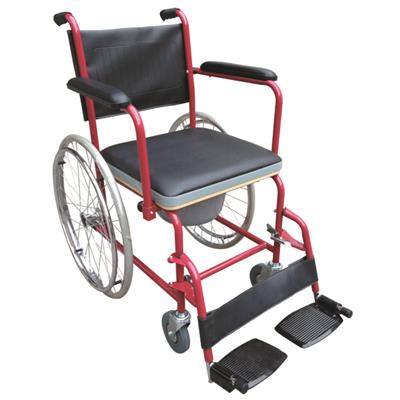 #JL6924 – Commode Wheelchair With Flip Down Armrests & Detachable Footrests