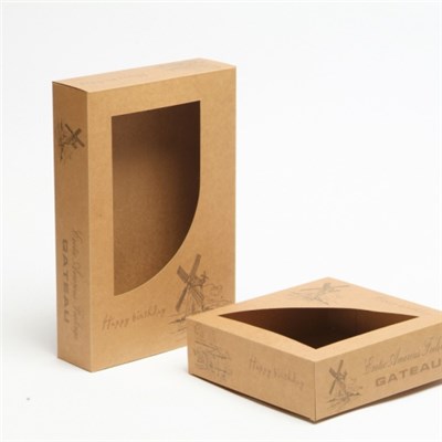Customize Printed Kraft Paper Cardboard Packaging Box With Window
