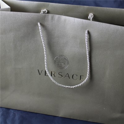 Custom Brand Golden Paper Shopping Bag With Foil Logo