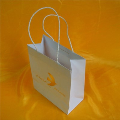White Cardboard Paper With Paper String Handle