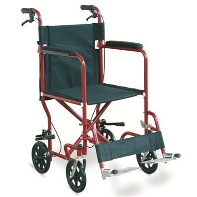 #JL976ABJ – 29 lbs. Economic Steel Transport Wheelchair With Detachable Footrests & Drop Back Handles With Brakes
