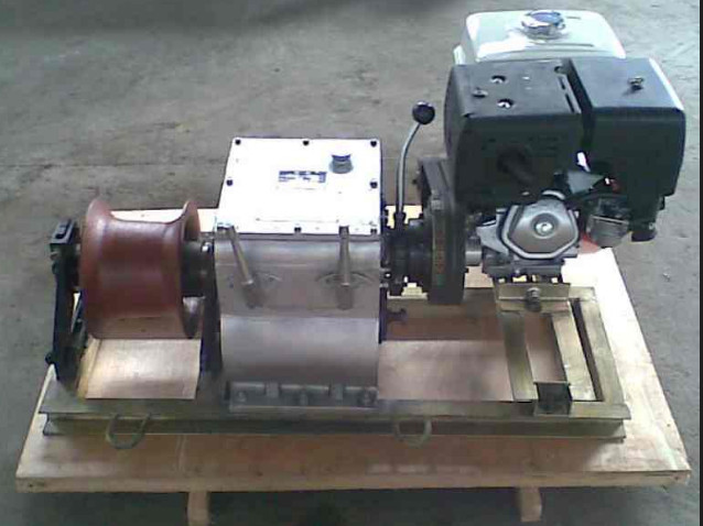 Electric power line construction grinder, cable winch