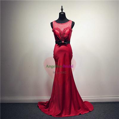 Soft Satin Red Evening DressesP1506