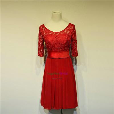 Half Sleeves Red Mother Of The Bride Dresses MD1504
