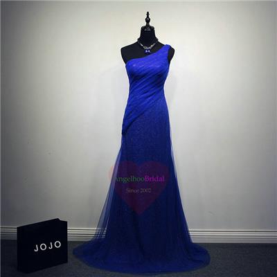 One Shoulder Royal Blue Evening Dresses ED1511