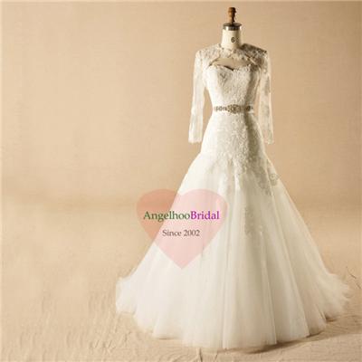 Fit And Flare Bridal Gown With Belt WD1564