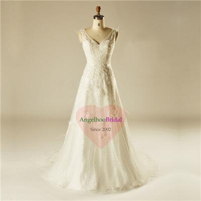 Slim A Line Lace Wedding Dresses WD1516