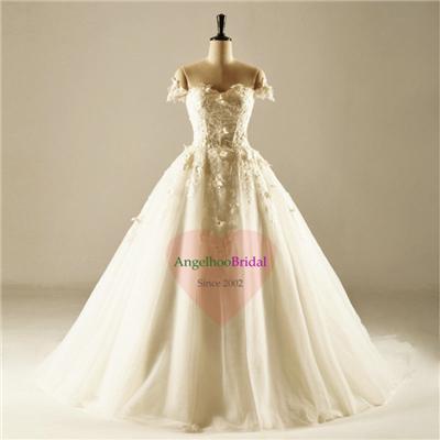 Tulle A Line Ball Gown Wedding Dresses WD1565