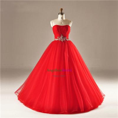 Red Ball Gown Wedding Dresses WD1501