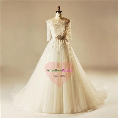 A Line Tulle Wedding Dresses WD1504