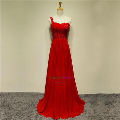 Red Evening Dresses With Pleats ED1528