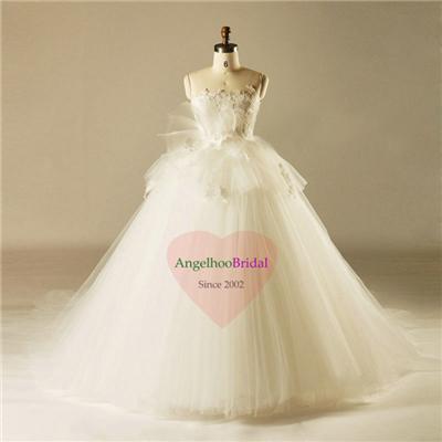 Lace Up Tulle Ball Gowns WD1519