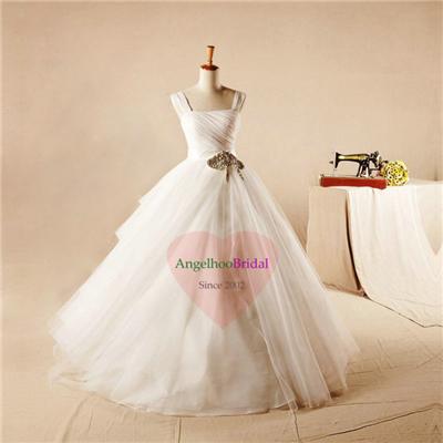 Draped Organza Ball Gown Wedding Dresses WD1534