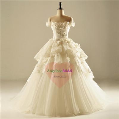 Draped Ball Gown Wedding Dresses WD1543