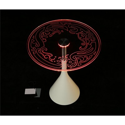 LED Light Round Tempered Glass Coffee Table Top