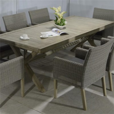 9 PCS Outdoor Furniture Rattan Chair And Table For Dining