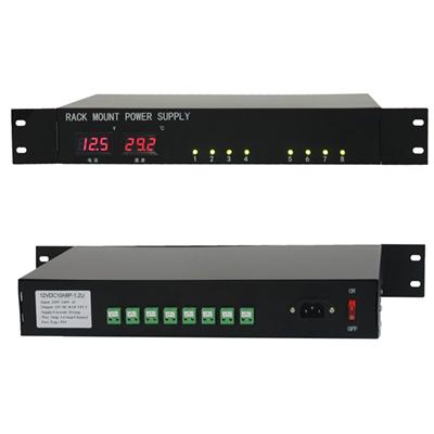 1.5U Temp And Voltage With Led Display Security Rack Mount Power Supply DC 12V 10A (12VDC10A8P-1.5U)