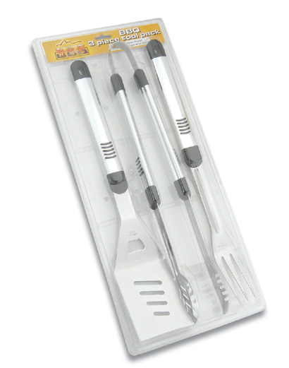 3pcs BBQ Tools set packed in slice blister card