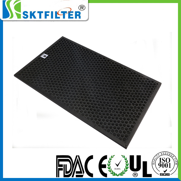 Honeycomb based carbon particle filter