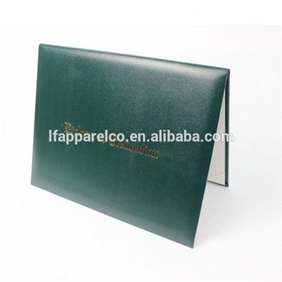 Luxury Leather Certificate Portfolio Folder In Forest Green