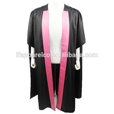 Master Gown-Black Color With Pink Front Banner