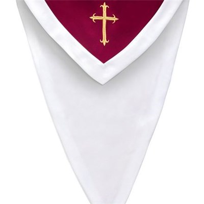 Reversible Choir Stoles With Border With Embroidery Cross-Maroon&White