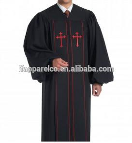 High Quality Wholesale Custom Cleric Clergy Robes-Black/Red