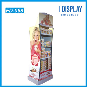 Paper Material Wholesale Floor Display Stands For Cosmetics