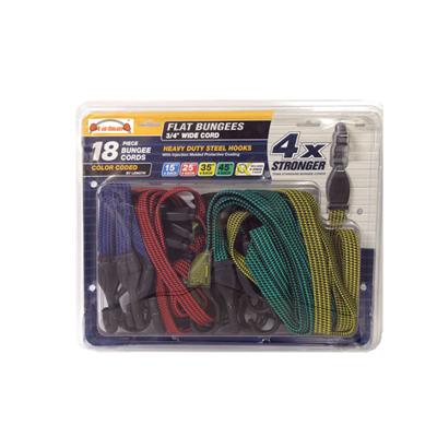 18PC Colored Flat Bungees