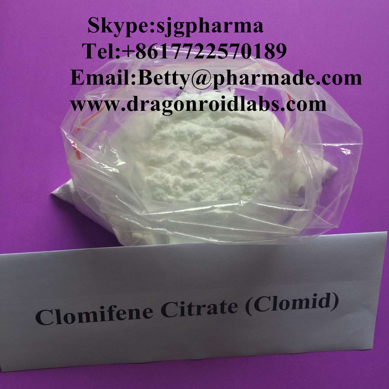  Raw Material Steroid Powder Clomifene Citrate for Bodybuilding  