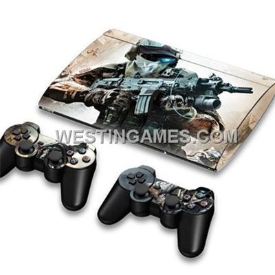 Crystal Epoxy Skin Sticker Colourful For New Super Slim PS3 400X W/ 2 Controller Skin - 210 Themes