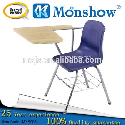 2014 Plastic Arm Chair With A P-tablet Writing Top