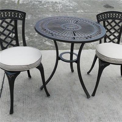 Cast Aluminum Mesh Design Bistro Patio Garden Table Outdoor Furniture