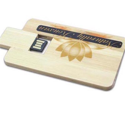 Wooden Customized Logo USB Card