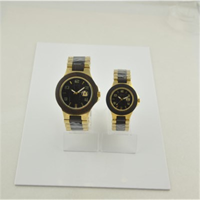 Water Resistant Couple Wood Watch Two Tone