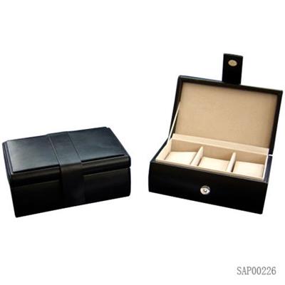 One Two Three Four Leather Grid Watch Box