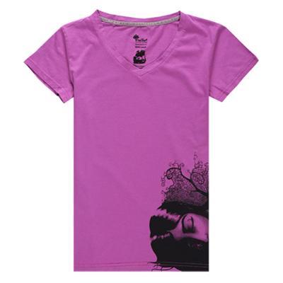 100% Cotton V Neck High Quality T Shirt For Women
