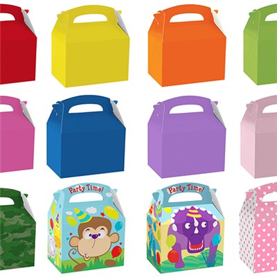 Children's Birthday Coloured Party Paper Gift Food Lunch Boxe
