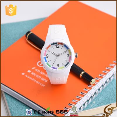 Silicone Lady Watch With Colorful Dial