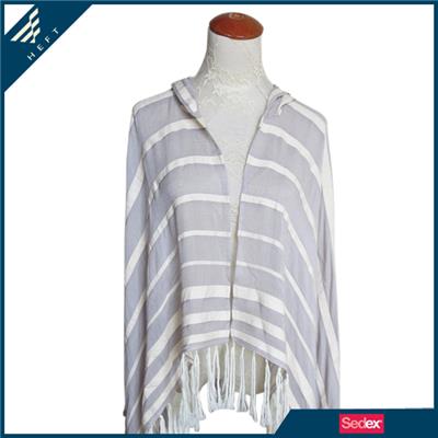 Contracted White Stripes Shawl