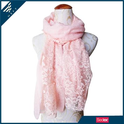 Soft Pink Lace Scarf