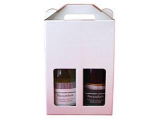 Cardboard Paper Bottle Gift Box With Window For 2 Bottles Of Wine