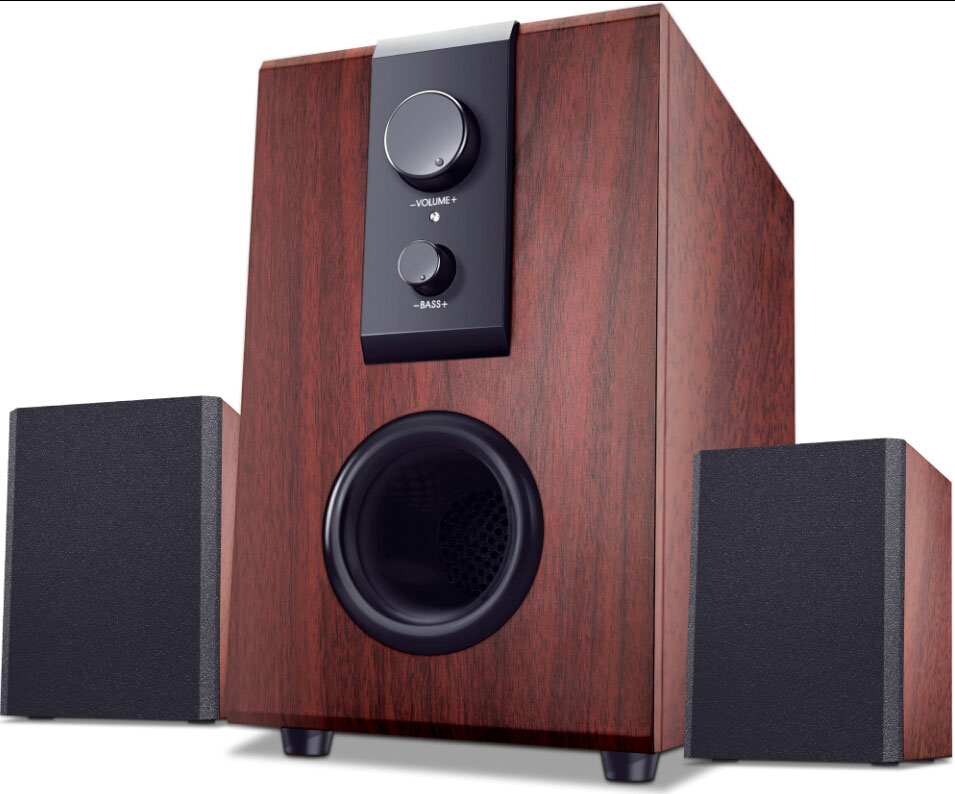 High Quality 2CH Loud Bookshelf Speakers with Wooden Cabinet 