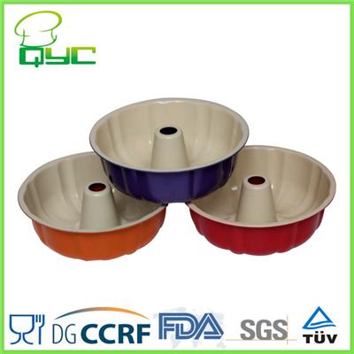 Non-Stick Metal Colorful Coating Fluted Pan With Tube