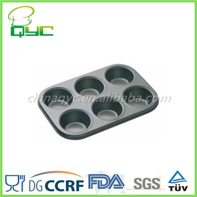 Non-Stick Carbon Steel 6 Cups Muffin Pan