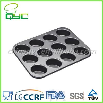 Non-Stick Carbon Steel Disposable 12 Cups Cupcake Tray
