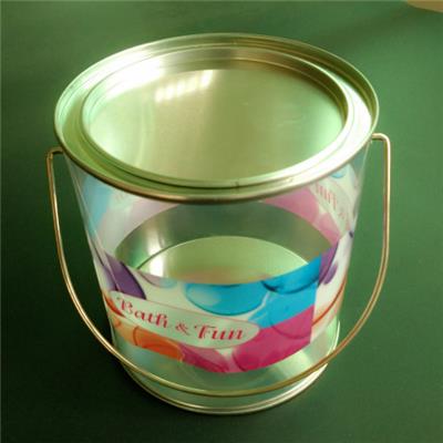 Tin Bucket with Metal Handle Large Pail Bucket